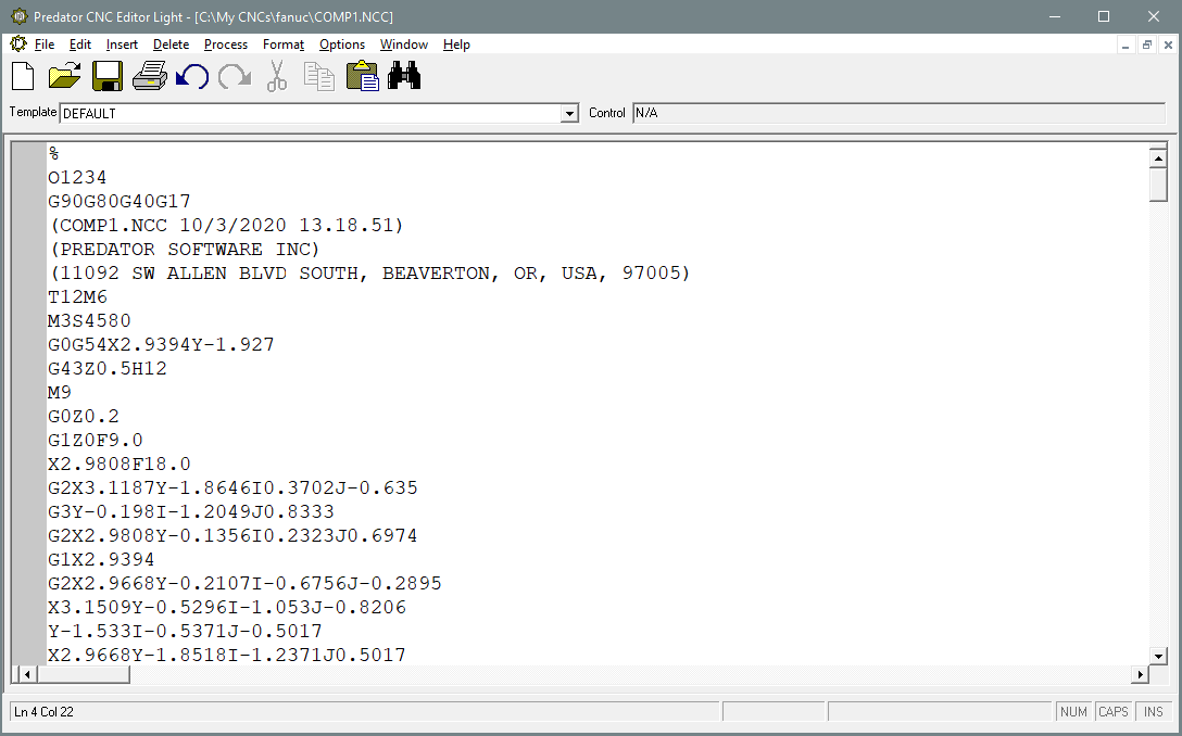 Predator CNC Editor Light Software