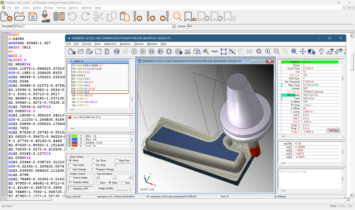 Predator CNC Editor with Lathe Animation