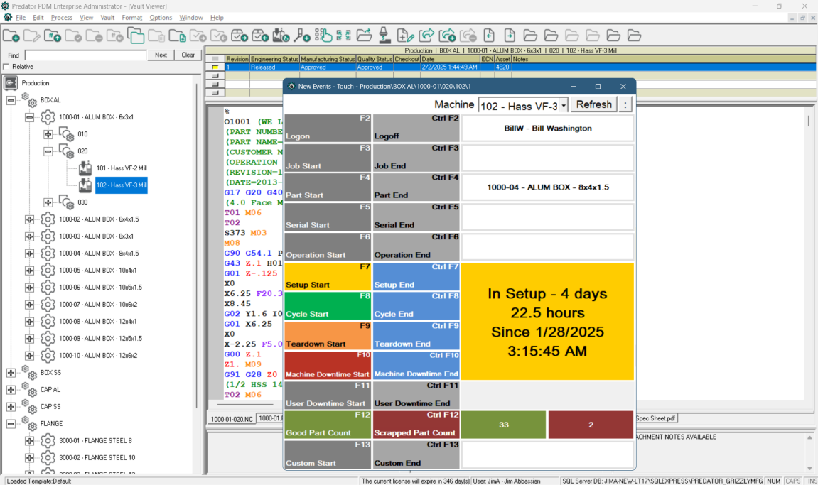 Predator PDM v12 software with Predator MDC integration for manufacturing data collection