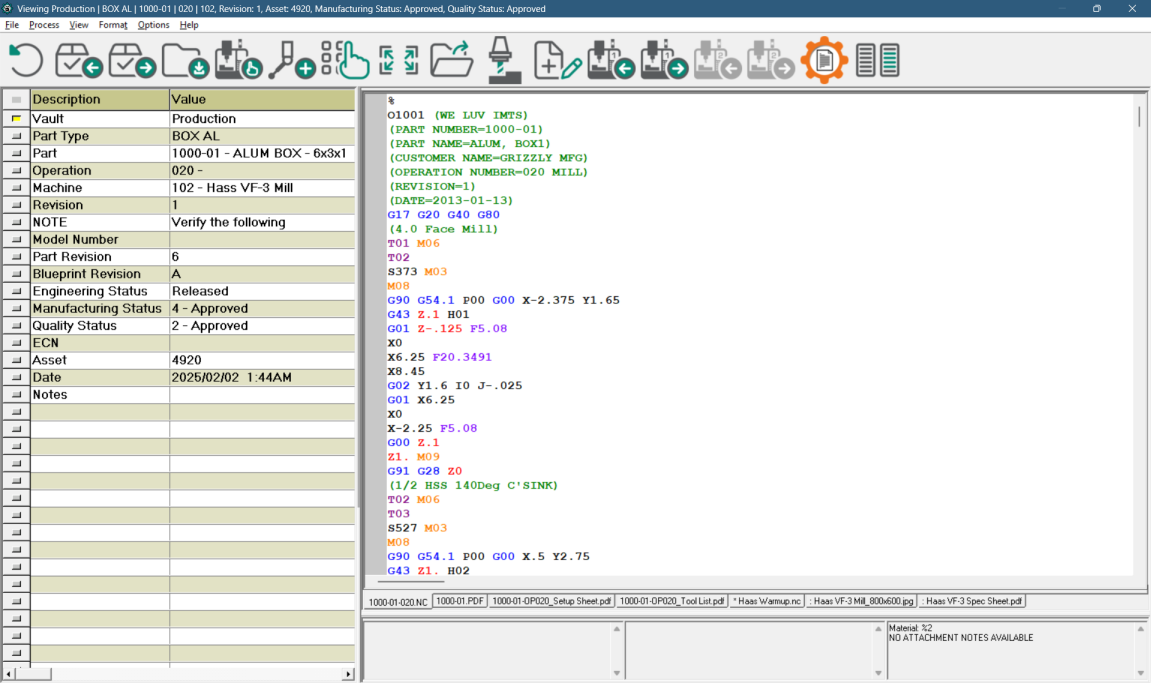 Predator PDM v12 software with Predator DNC integration for sending and receiving CNC programs, offsets and variables