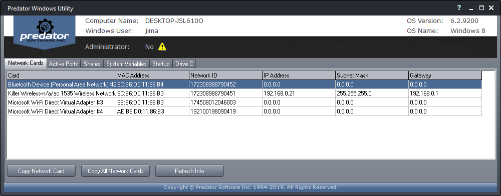 Predator Windows Utility